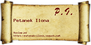 Petanek Ilona névjegykártya